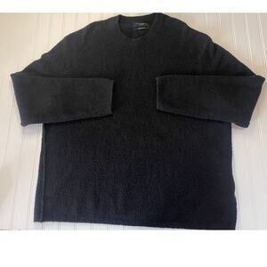 Allsaints Eamont Crewneck Sweater Oversized Fit Black Soft Mens XXL READ